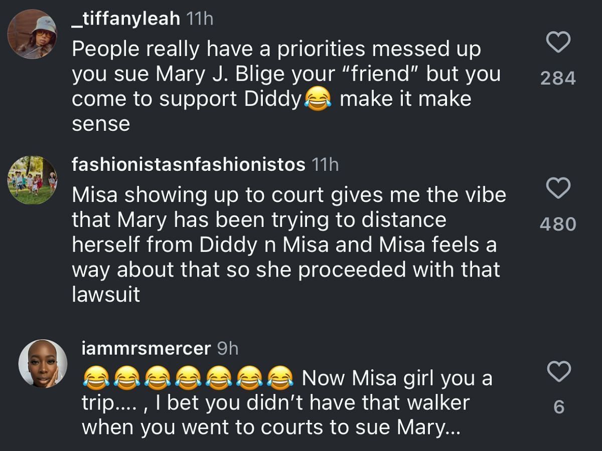 Internet users comment on Misa's lawsuit against Mary J. Blige (Image via Instagram/ @theshaderoom)